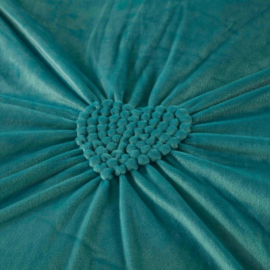 Set Lenjerie de Pat din Catifea, Cu Broderie, 4 Piese, Pat 2 Persoane, Turquoise, LCI-048 Lenjerii Catifea 4 piese