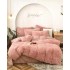 Lenjerie Fluffy Roz pudra 6 Piese Pat Dublu – Moale, Călduroasă și Elegantă, LCF-007