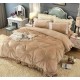 Set Lenjerie de Pat din Catifea, Cu Broderie, 4 Piese, Pat 2 Persoane, Bej, LCI-046 Lenjerii Catifea 4 piese