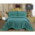 Cuvertura Lux Matlasata cu Volan Uni, Pat 2 Persoane, 3 Piese, Finet, Turquoise, CML-016