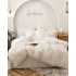 Lenjerie Fluffy Alb 6 Piese Pat Dublu – Moale, Călduroasă și Elegantă, LCF-006