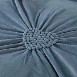 Set Lenjerie de Pat din Catifea, Cu Broderie, 4 Piese, Pat 2 Persoane, Albastru Inchis, LCI-049