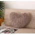 Perna Decorativa Pufoasa, Microfibra Plusata, Model Inima, Bej, PDA-006