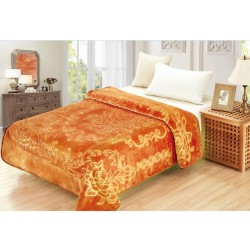 Patura Cocolino dubla si pufoasa perfecta pentru sezonul rece 200 x 230 cm , Coniac, PCDU-016