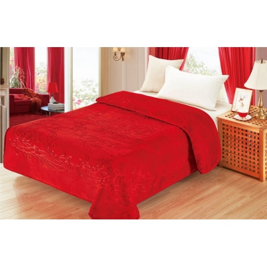 Patura Cocolino dubla si pufoasa perfecta pentru sezonul rece 200 x 230 cm, Rosu, PCDU-004 Paturi cocolino 4 kg