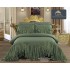 Cuvertura Lux Matlasata cu Volan Uni, Pat 2 Persoane, 3 Piese, Finet, Verde, CML-018