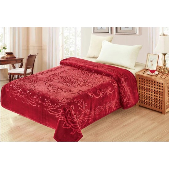 Patura Cocolino dubla si pufoasa perfecta pentru sezonul rece 200 x 230 cm, Visiniu, PCDU-006 Paturi cocolino 4 kg