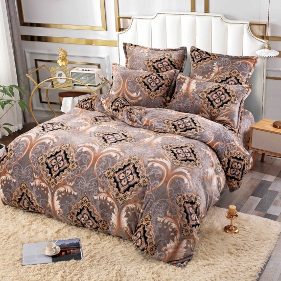 Set Lenjerie Cocolino 6 Piese Pat Dublu Bej – Model Elegant, Moale și Călduroasă, LCD-004 Lenjerii Cocolino 6 piese