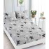Cearsaf cu elastic COCOLINO, 180x200x25cm, plus 2 fete de perne, Gri-Negru, stele, HC-046