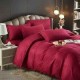 Lenjerie, pat dublu, cu ELASTIC, Damasc Finetat, 6 piese, Bordo, LDS-054 Lenjerii Damasc 6 piese cu Cearsaf cu ELASTIC