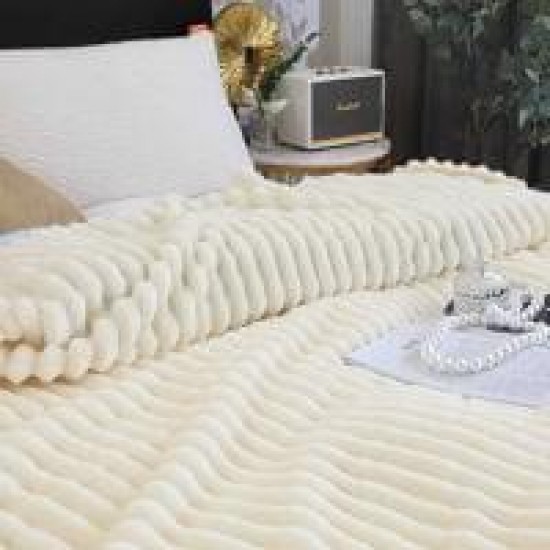 Patura Pufoasa COCOLINO GROFATA 200 x 230 cm, Crem, PGC-013 Paturi cocolino grofate