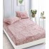 Cearsaf cu elastic COCOLINO, 180x200x25cm, plus 2 fete de perne, Bej-Alb, flori, HC-005