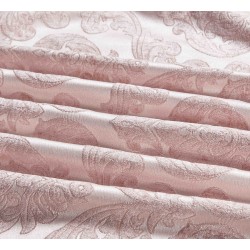 Lenjerie de pat cu elastic si pilota inclusa, bumbac tip jacquard, pat dublu, 7 piese, Roz, PJD-05