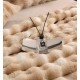 Lenjerie de pat, DeLuxe, cocolino tip blăniță iepure, 2 persoane, 6 piese, Bej-Alb, ombre, LCE-034 Lenjerii Blanita Iepure