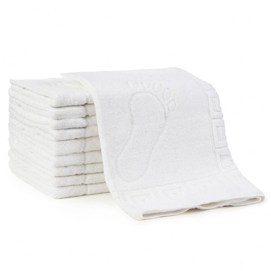 Set 10 Covorase Baie, Bumbac 100%, 50×70 cm, 800g, Alb, PCG-061 Horeca