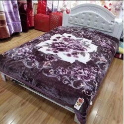 Patura Cocolino dubla si pufoasa perfecta pentru sezonul rece 200 x 230 cm, Gri, flori, PCM-006