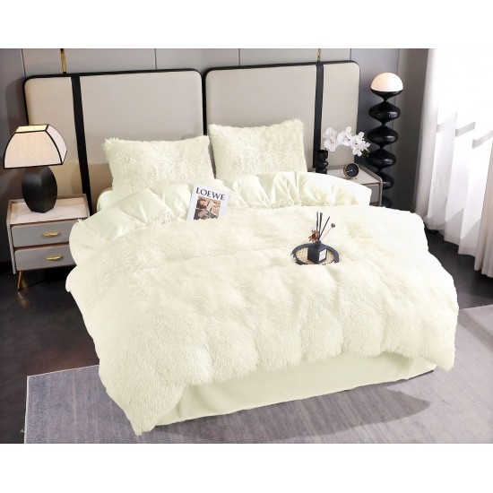 Lenjerie Cocolino Fluffy pat dublu 4 piese crem, LFF-029 Lenjerii Cocolino Fluffy 4 piese