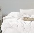 Lenjerie pat dublu, Super Pufoasa, din Blanita artificiala de Iepure, 4 piese, Alb, LCE-010