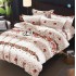 Lenjerie pat dublu, Super Pufoasa COCOLINO, 4 piese, Alb-Crem, flori, LDC-046