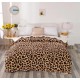 Pătură Cocolino cu blăniță 200x230 cm – moale, călduroasă și premium - Maro, model animal-print, PBC-063 Paturi cu Blanita