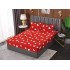 Cearsaf cu elastic COCOLINO, 180x200x25cm, plus 2 fete de perne, Rosu-Alb, inimi, HC-023
