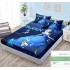 Set Husa de pat cu elastic, Bumbac Finet, 140x200cm, plus 2 fete de perne, Albastru-Multicolor, Frozen, HPC-011