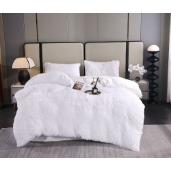 Lenjerie Cocolino Fluffy pat dublu 4 piese alb, LFF-028