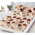 Cearsaf cu elastic COCOLINO, 180x200x25cm, plus 2 fete de perne, Crem-Maro, cercuri, HC-076