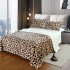 Patura CoCoLiNo cu blanita, 200x230 cm +2 fete de perna, Maro-Crem, animal print, PBC-015