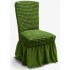 Set 6 Huse de Scaun Creponate Cu Volanase, Verde, HSC-014