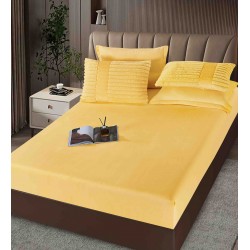 Lenjerie de pat Cocolino cu pilotă inclusă și cearșaf cu elastic, 6 piese, blană de iepure galben pastel, LCE-036