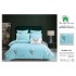 Lenjerie pat dublu, 6 piese, Bumbac Satinat Superior, Blue-Argintiu, pene, LFS-004