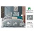 Lenjerie pat dublu, 6 piese, Bumbac Satinat Superior, Vernil-Argintiu, pene, LFS-016