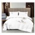 Lenjerie pat dublu, Catifea Deluxe, cu broderie, 4 piese, Alb, LCB-002