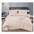 Lenjerie pat dublu, Catifea Deluxe, cu broderie, 4 piese, Crem, LCB-003