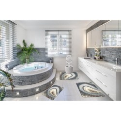 Set 3 Covorase Baie Antiderapante, Mulricolor, piatra, CAM-082