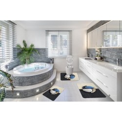 Set 3 Covorase Baie Antiderapante, Alb-Multicolor, talpi, CAM-083