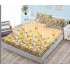 Husa pat cu elastic, Bumbac FINET, 140x200cm, 2 fete de perne 50x70cm, Crem-Multicolor, flori, HDF-108