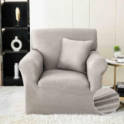 Husa Elastica pentru Fotoliu + Fata de Perna, Gri-deschis, HCM-031
