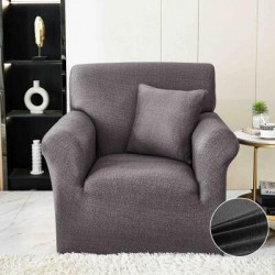 Husa Elastica pentru Fotoliu + Fata de Perna, Gri inchis, HCM-032