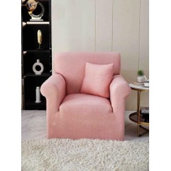 Husa Elastica pentru Fotoliu + Fata de Perna, Roz, HCM-050