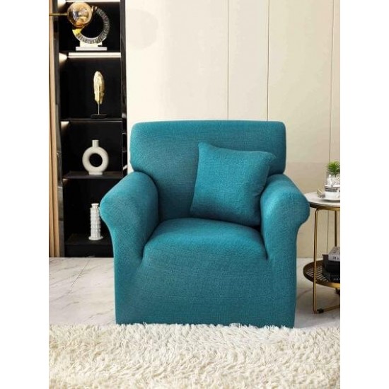 Husa Elastica pentru Fotoliu + Fata de Perna, Turquoise, HCM-051 Huse Coltar Canapea si Fotolii