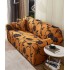 Husă elastică canapea 3 locuri – material premium, protecție și reîmprospătare rapidă, Maro, model flori, HCM-057
