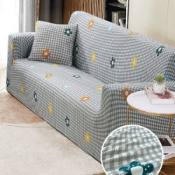 Husă elastică canapea 3 locuri – material premium, protecție și reîmprospătare rapidă, Gri, model floricele, HCM-070