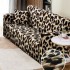Husă elastică canapea 3 locuri – material premium, protecție și reîmprospătare rapidă, Maro, model animal print, HCM-075