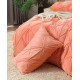 Set Lenjerie de Pat din Catifea, Cu ELASTIC, 4 Piese, Pat 2 Persoane, Piersica, LCI-045 Lenjerii Catifea 4 piese