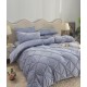 Set Lenjerie de Pat din Catifea, Cu ELASTIC, 4 Piese, Pat 2 Persoane, Gri deschis, LCI-065 Lenjerii Catifea 4 piese
