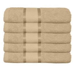 Set 5 Prosoape Baie, Bumbac 100%, 70×130 cm, 400g/m², Cappuccino, PCG-036