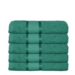 Set 5 Prosoape Baie, Bumbac 100%, 70×130 cm, 400g/m², Verde inchis, PCG-037