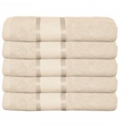 Set 5 Prosoape Baie, Bumbac 100%, 70×130 cm, 400g/m², Crem, PCG-040
